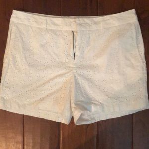 White Flowered Shorts